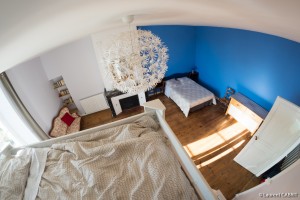 Chambre Bleue, Lit double Mezzanine - [Location Langoiran Bordaux Ligassonne]